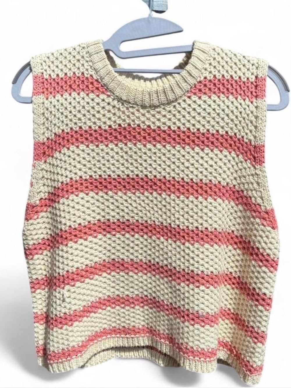 La Miel Striped Knit Sweater Sleeveless Pullover Size S